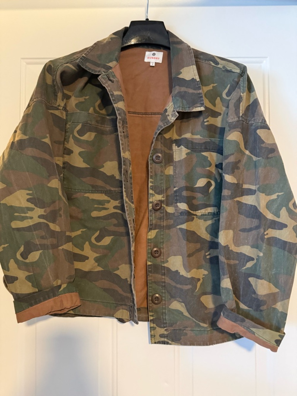 Sundry Camouflage Utility Jacket in Green & Brown